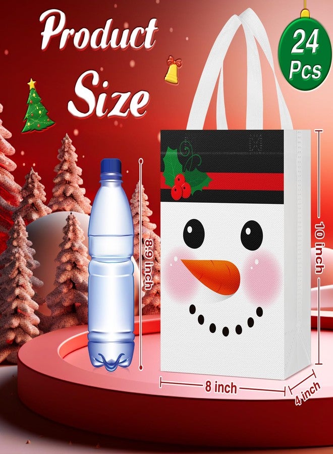 Locmeo 24 Pcs Reusable Christmas Candy Bags - 10 x 8 x 4 Inch Non Woven Gift Doll Bags for Party Favors & Holiday Gifts - Image 2
